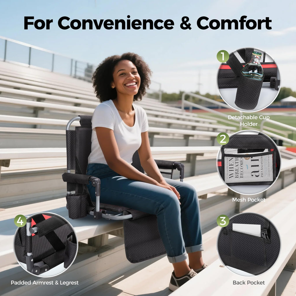 Extra Wide Padded Stadium Seats with Back Support X796256