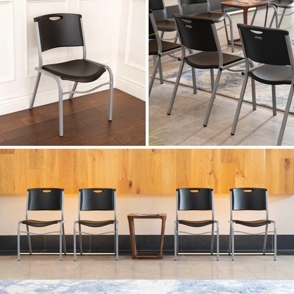 Black Stacking Chair 4 Pack P6447