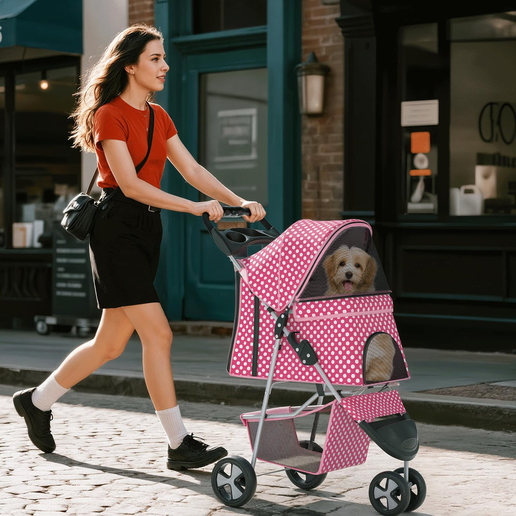 Foldable 3-Wheel Pet Stroller W12903