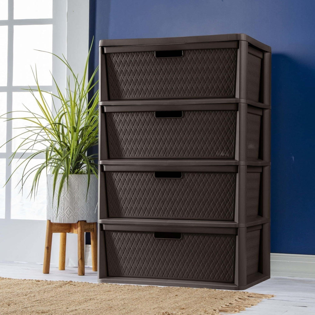 Brown 4 Drawer Storage Tower R71114