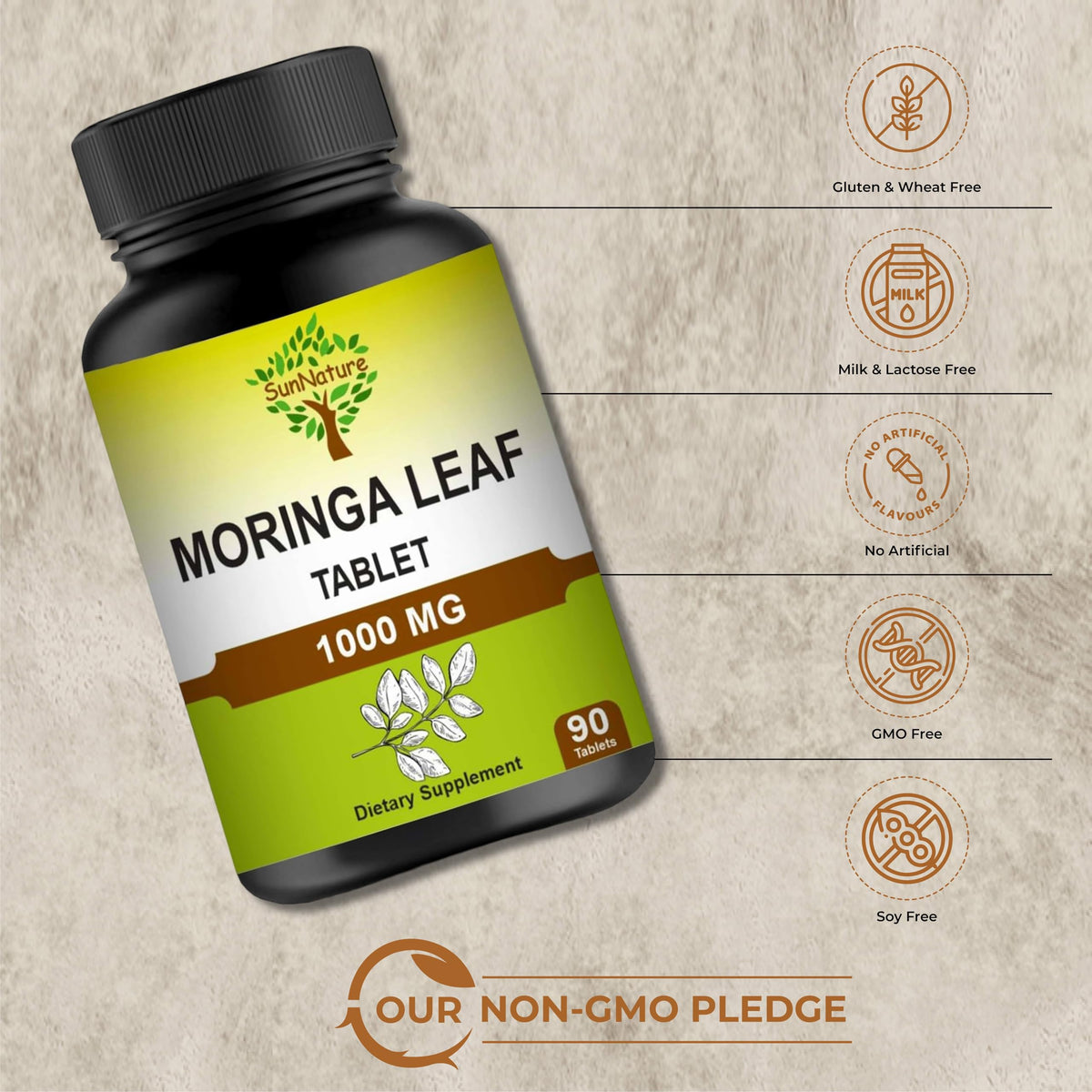 1000 mg Moringa Leaf Tablets, 90 Tablets M155018