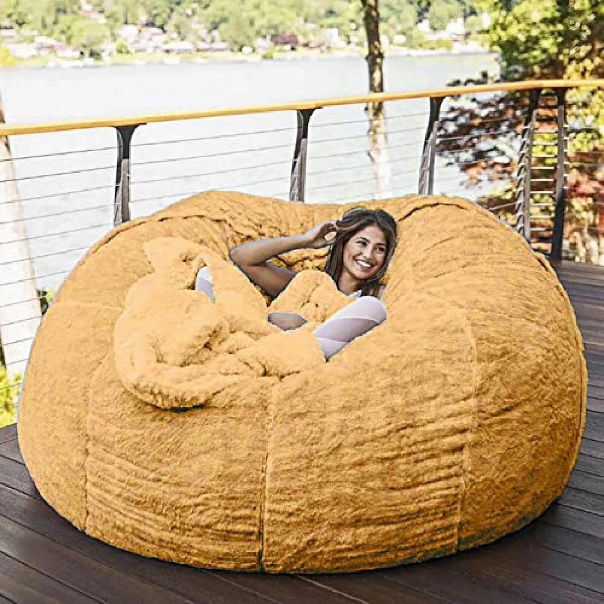 Yellow 6FT Bean Bag Chair Cover K651