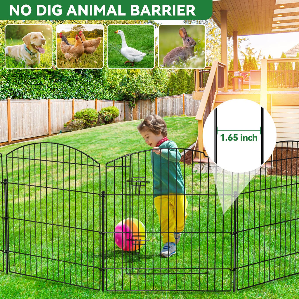 10 Panel No Dig Garden Fence with Gate D4809