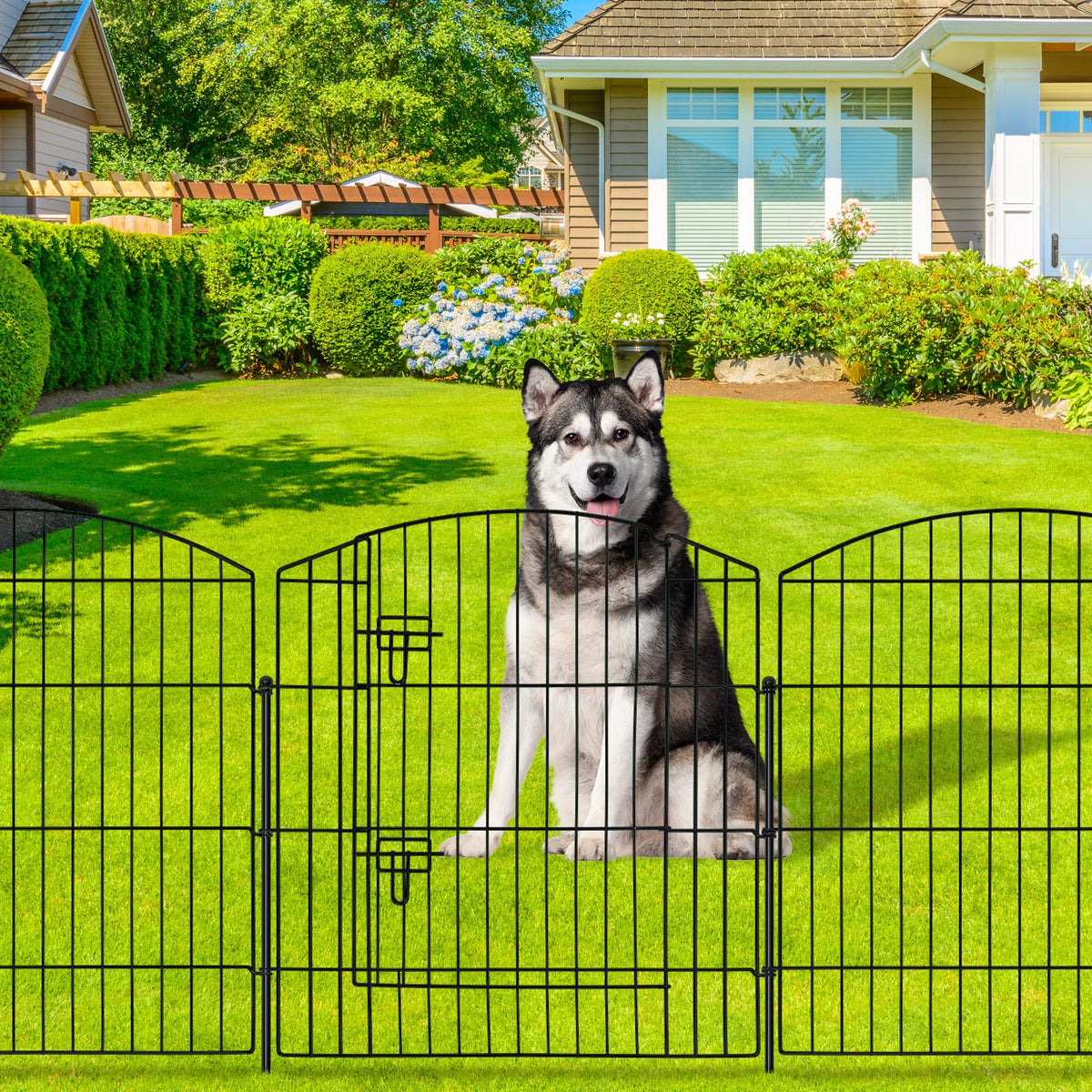 10 Panel No Dig Garden Fence with Gate D4809