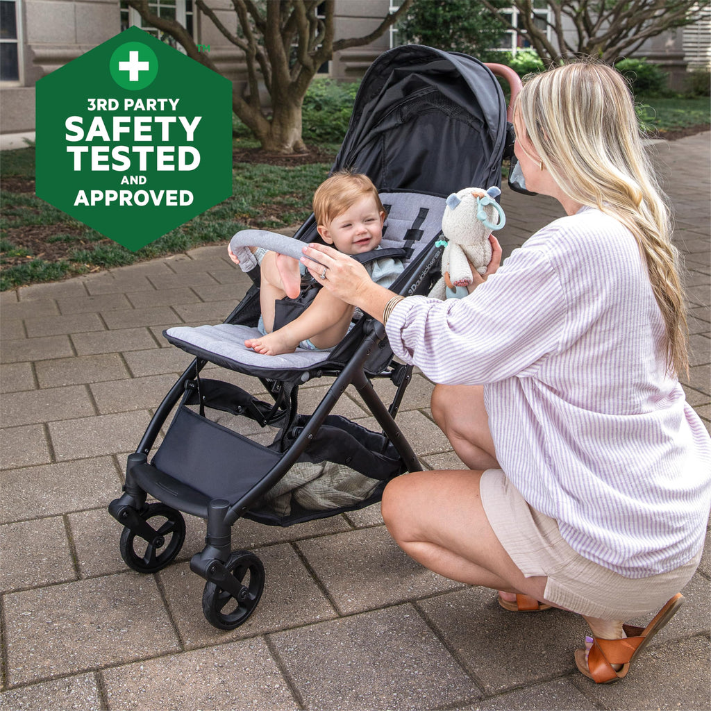 Compact Fold Stroller with Oversized Canopy and Extra-Large Storage, Gray A116
