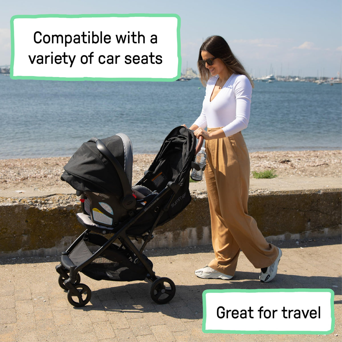 Compact Fold Stroller with Oversized Canopy and Extra-Large Storage, Gray A116