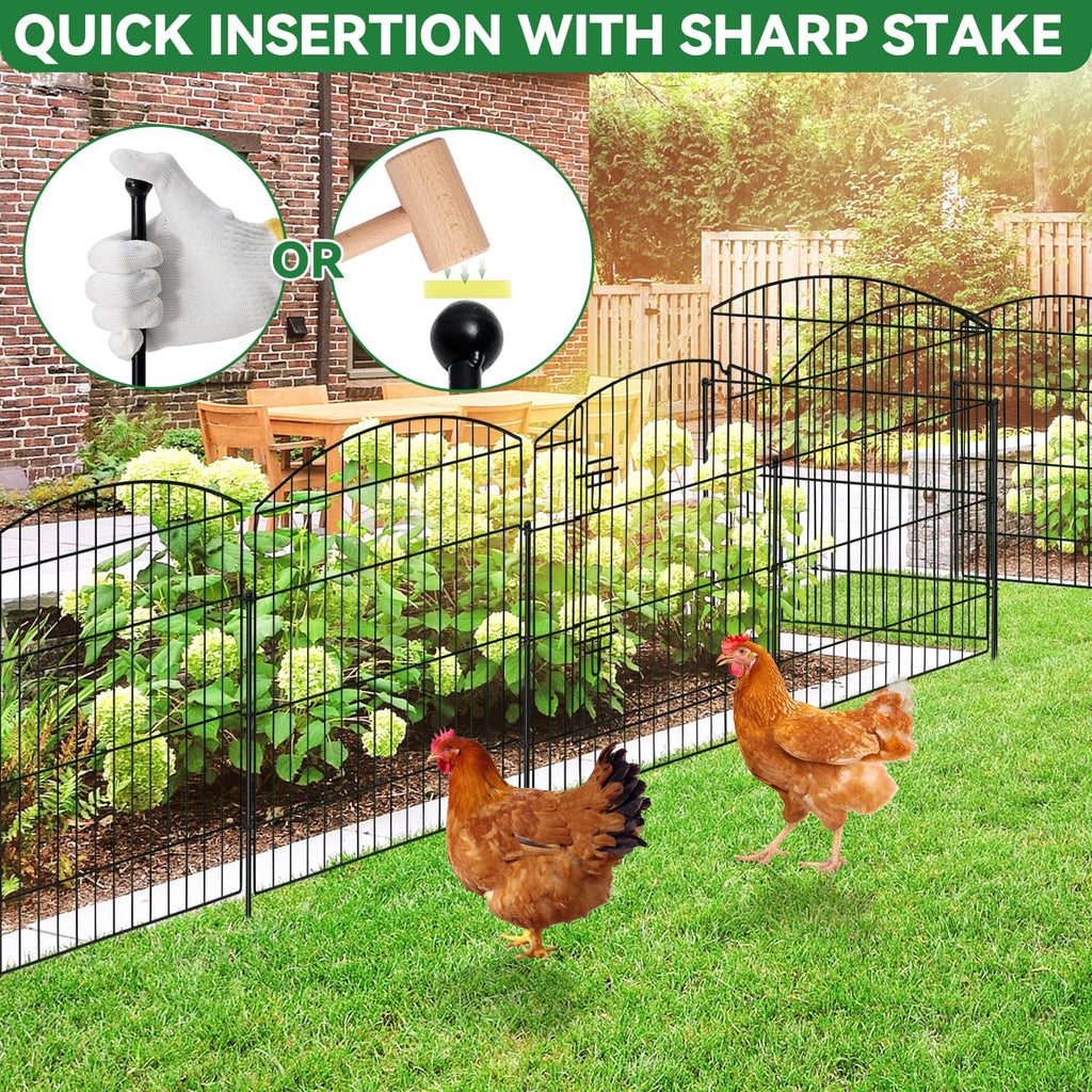 10 Panel No Dig Garden Fence with Gate D4809
