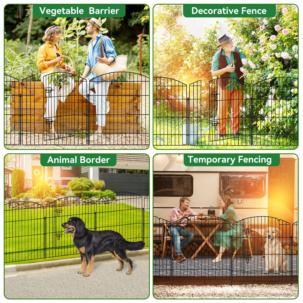 10 Panel No Dig Garden Fence with Gate D4809
