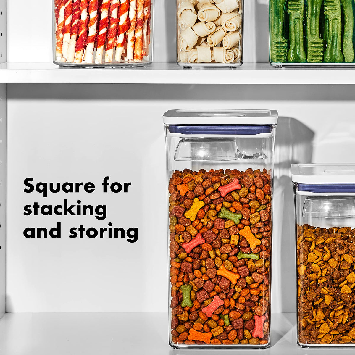6.0 Qt Airtight BPA Free Clear Pet Food Storage Container with Half Scoop X46519