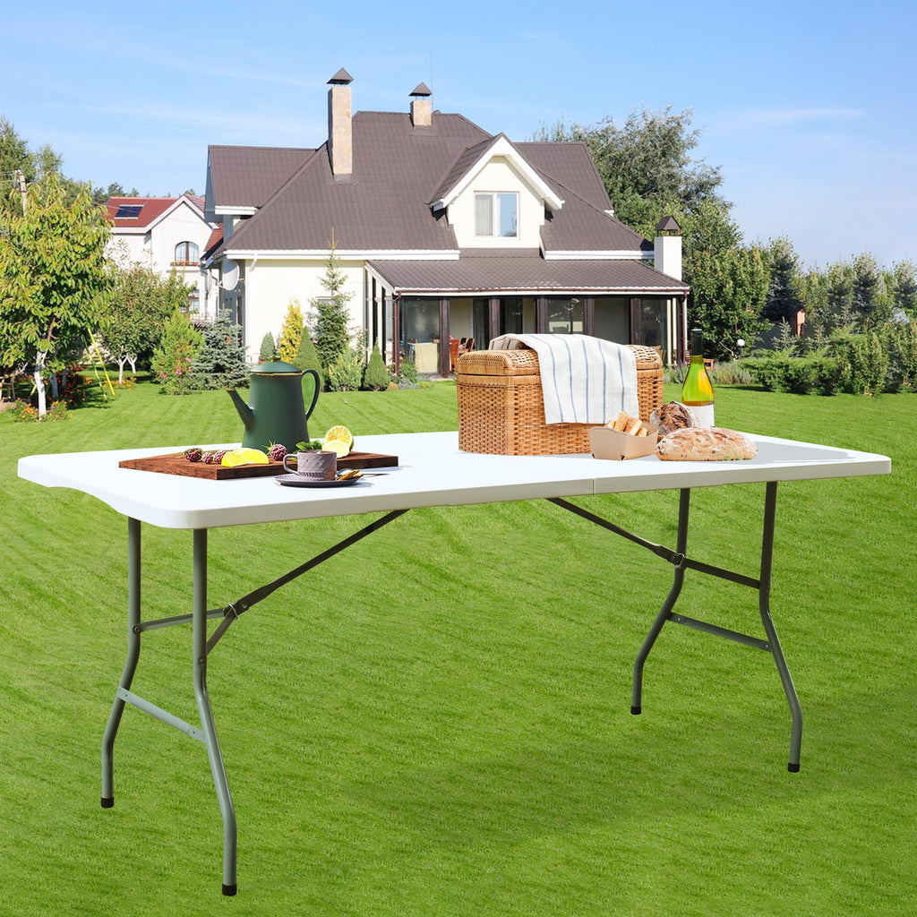 White 6FT Foldable Plastic Table L518916