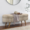 Oval Storage Bench with Rubber Wood Legs Z336489