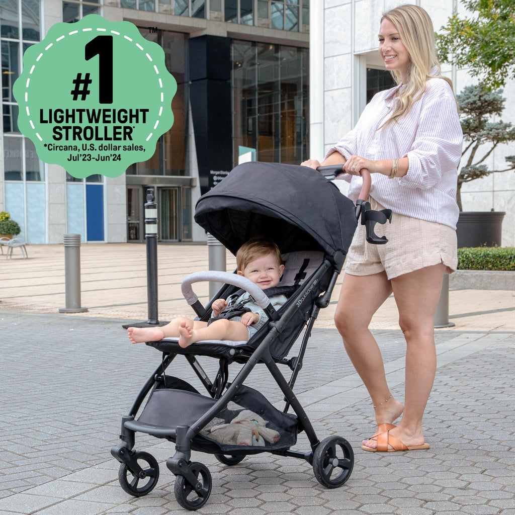 Compact Fold Stroller with Oversized Canopy and Extra-Large Storage, Gray A116